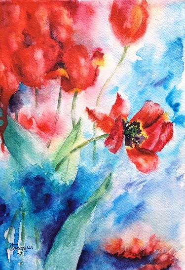 Original Expressionism Floral Paintings by Tetiana Hladysh