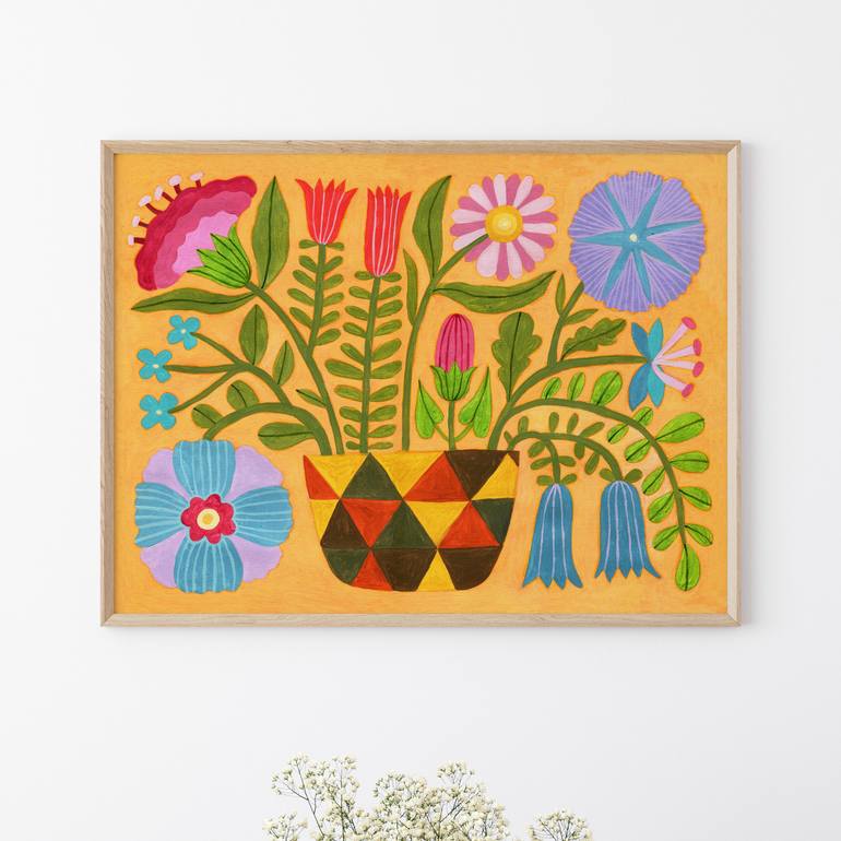 Original Abstract Floral Painting by Kira Konoshenko