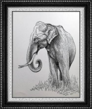 Original Realism Animal Painting by Punsara Udara