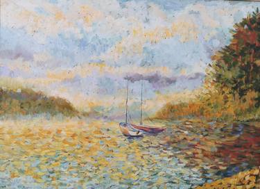 Original Impressionism Landscape Painting by Vera Hagazy