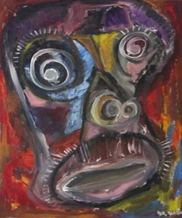 Original Abstract Expressionism Men Painting by Aloka Bandara