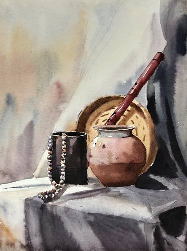 Print of Still Life Paintings by Ajoy Sannyal
