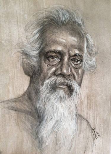 Original Impressionism Men Painting by Janaka Chaminda