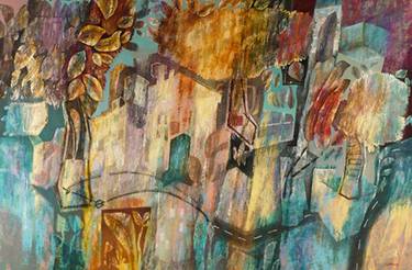 Original Abstract Expressionism Architecture Paintings by David Rivera