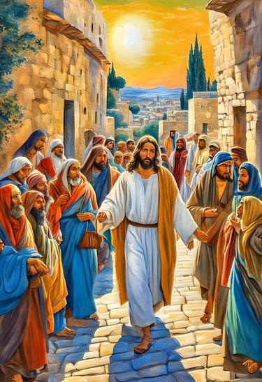 Jesus Walking In Jerusalem thumb