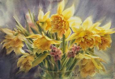 Original Expressionism Floral Paintings by Lida Duchnewitsch