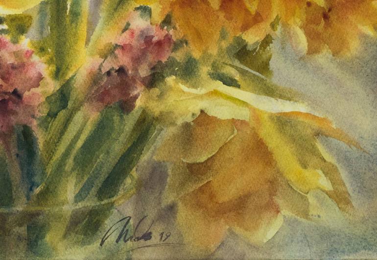 Original Expressionism Floral Painting by Lida Duchnewitsch