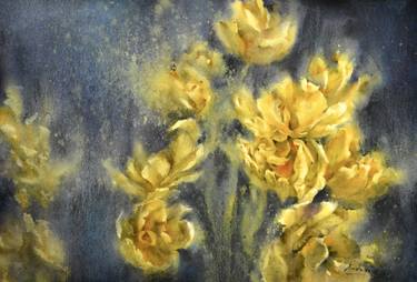Original Abstract Floral Paintings by Lida Duchnewitsch