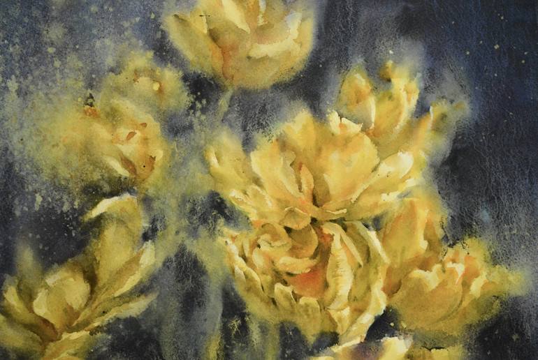 Original Abstract Floral Painting by Lida Duchnewitsch