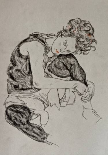 Seated Woman with Bent Knee after Schiele thumb
