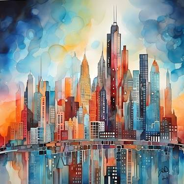 Original Abstract Cities Digital by J Douglas Dalrymple