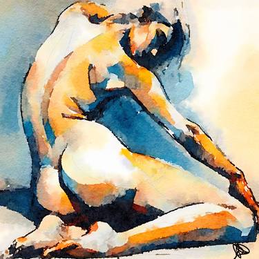Print of Abstract Nude Mixed Media by J Douglas Dalrymple