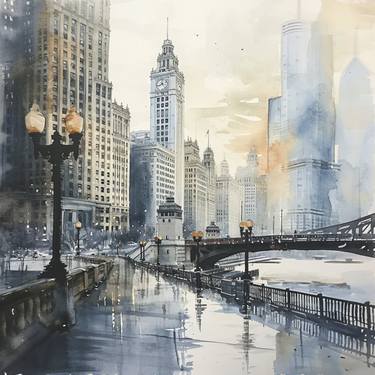 Original Realism Cities Mixed Media by J Douglas Dalrymple