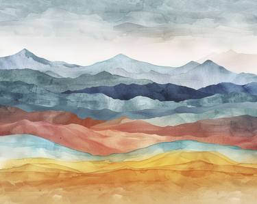 Print of Abstract Landscape Mixed Media by J Douglas Dalrymple