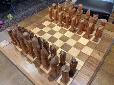 Hand Carved American Gothic (updated) Chess Set thumb