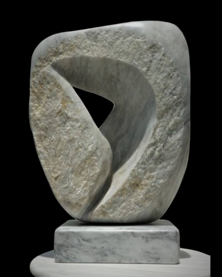 Original Black & White Abstract Sculpture by David Lubotsky