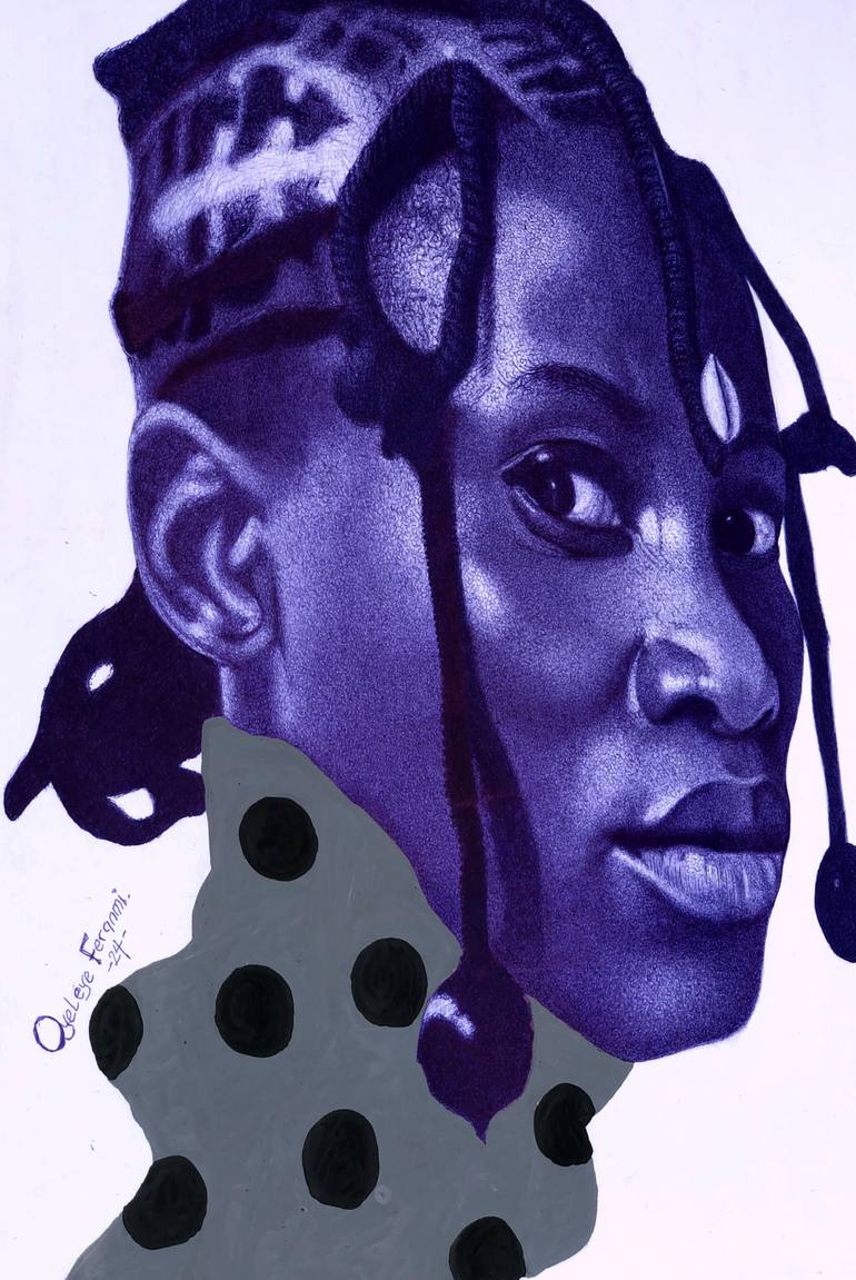 Original Portraiture People Drawing by Oyeleye Feranmi