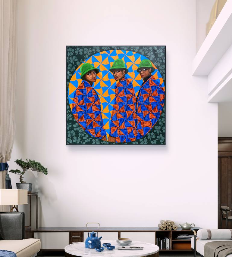 Original Abstract Expressionism Men Painting by Oyeleye Feranmi