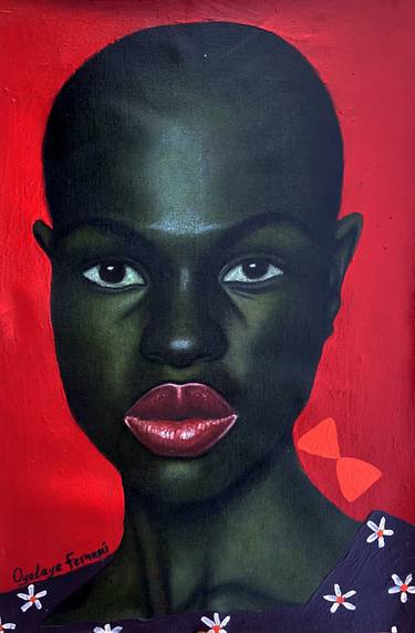 Original Portraiture People Mixed Media by Oyeleye Feranmi
