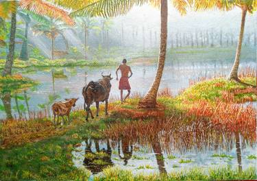 Original Landscape Paintings by chathur RC