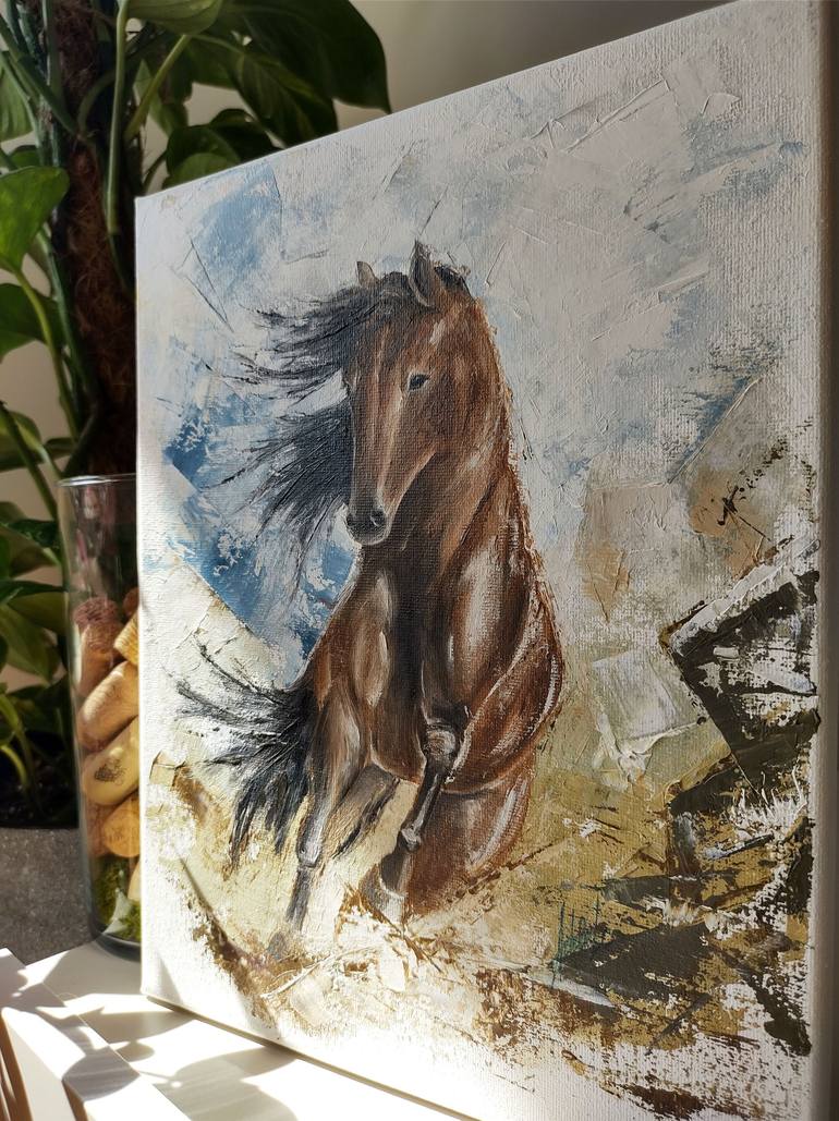 Original Impressionism Horse Painting by Adela Cunha