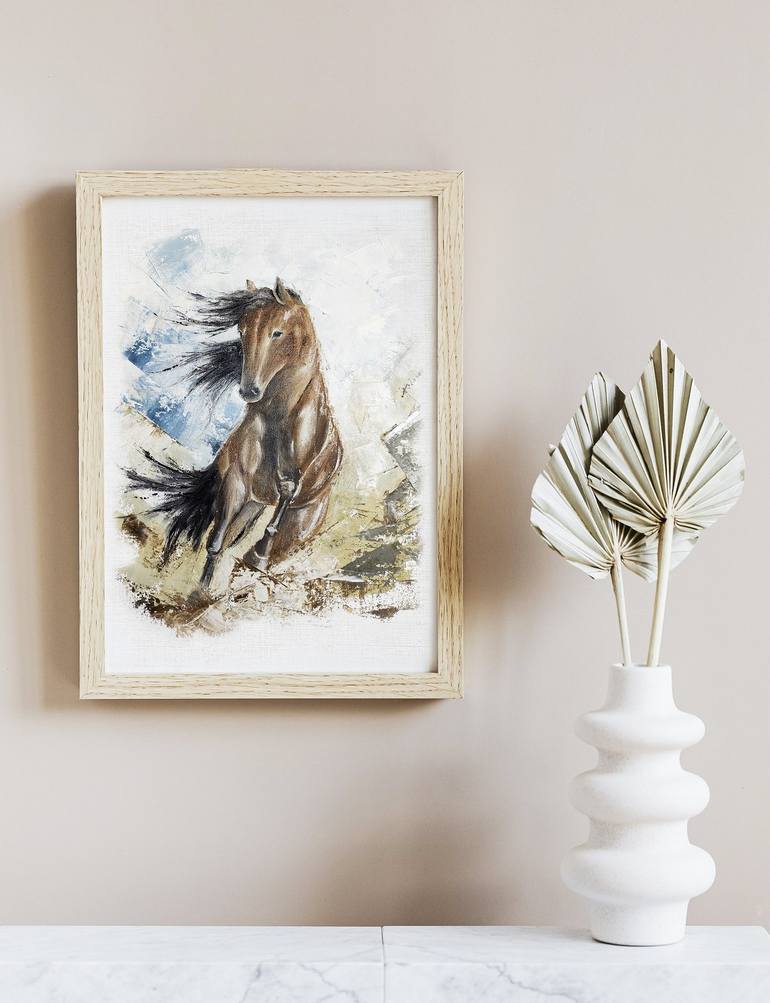 Original Impressionism Horse Painting by Adela Cunha