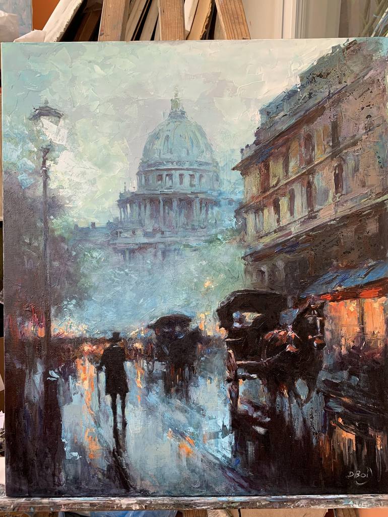 Original Expressionism Cities Painting by Dmytro Boikov