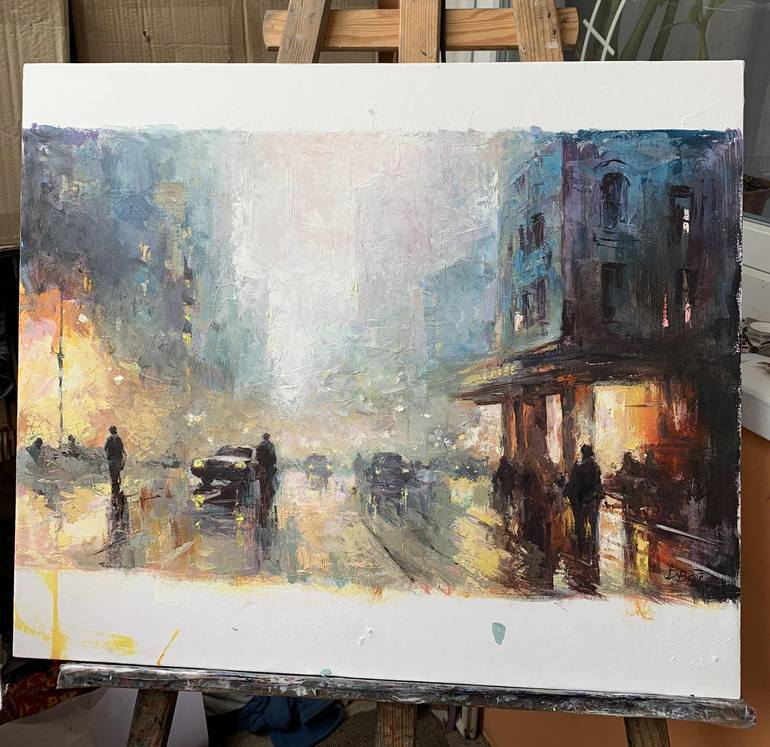 Original Expressionism Cities Painting by Dmytro Boikov