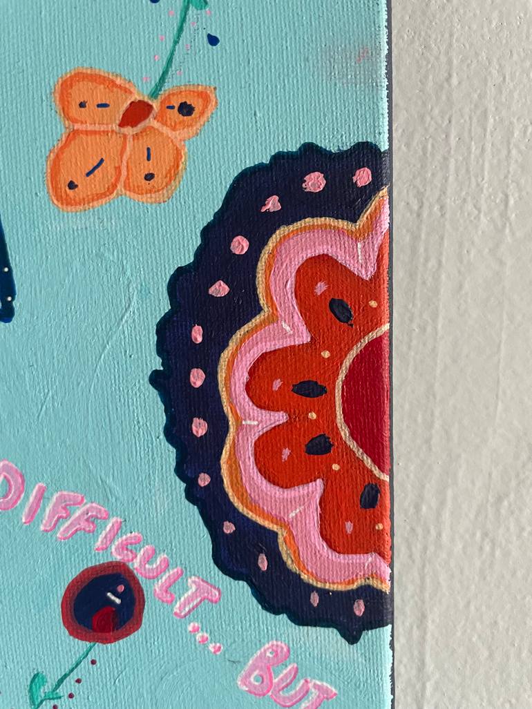 Original Folk Floral Painting by Cavalier Blandine
