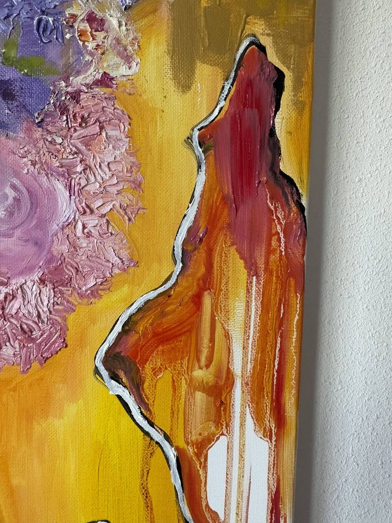 Original Abstract Expressionism Floral Painting by Albina Ayhan