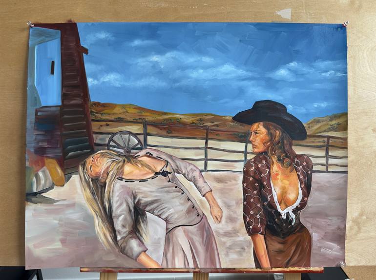 Original Art Nouveau People Painting by Albina Ayhan