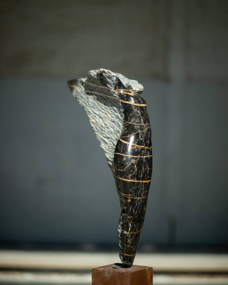 Original Abstract Sculpture by Jonathan Loxley | Abstract Expressionism Art on Marble | In the forests of the night