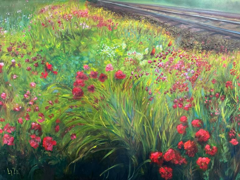 Original Impressionism Nature Painting by Elizabeth Bolour