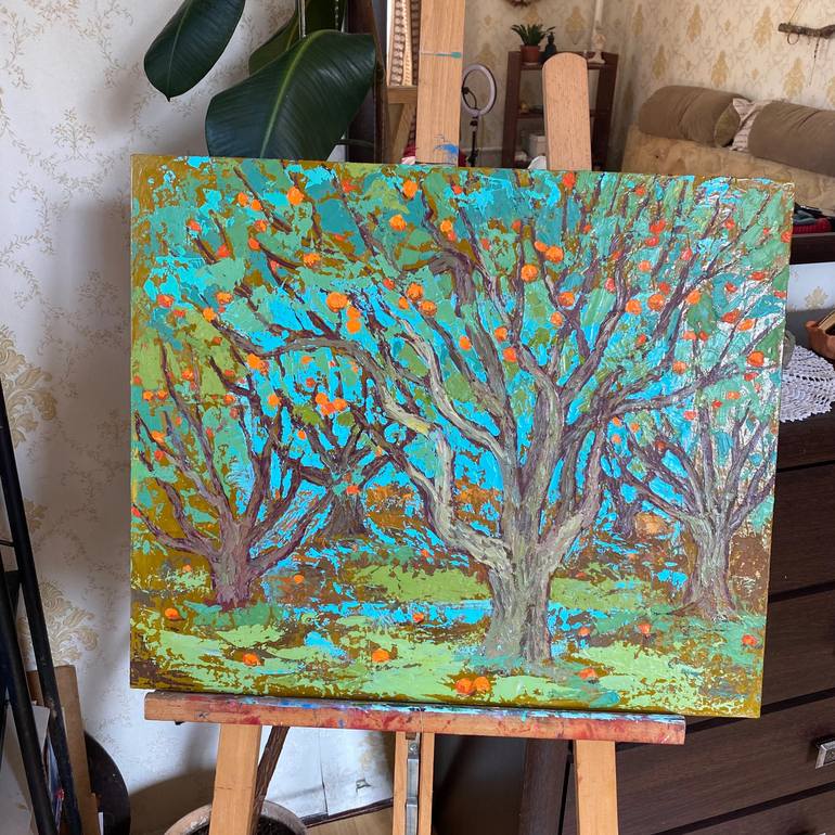 Original Impressionism Garden Painting by Inna Kalina