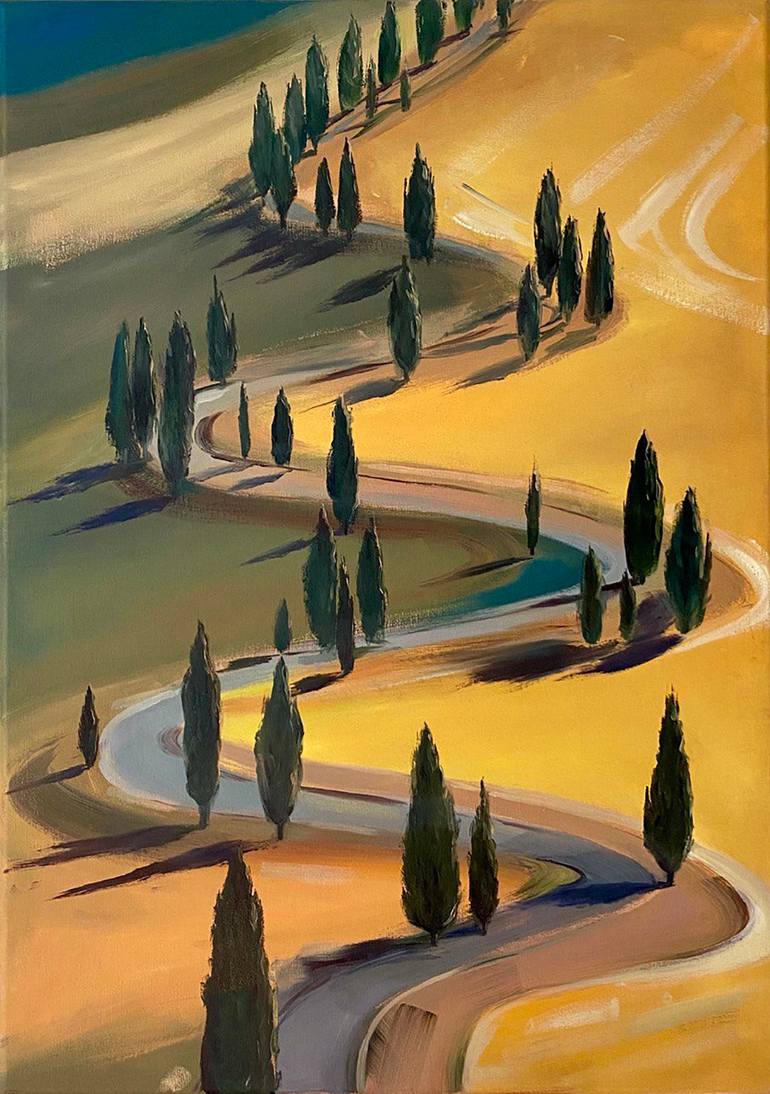 Tuscany, Italian landscape Painting by Inna Kalina | Saatchi Art Spain, image size:770x1094