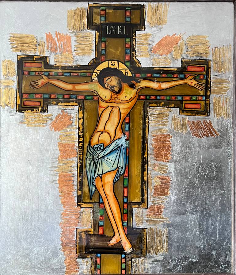Original Art Nouveau Religion Painting by Petrovan Alieta