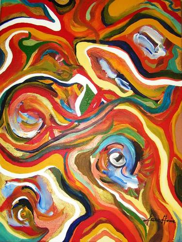 Original Art Deco Abstract Paintings by Dana Stoica