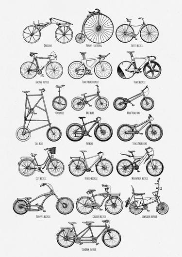 Print of Fine Art Bicycle Printmaking by Suricoma Oleksandr Babich