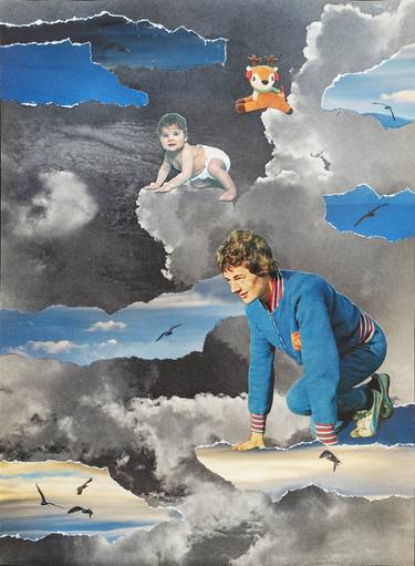 Original Surrealism Sports Collage by Ekaterina Anikina