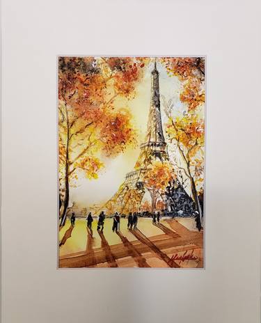 Eiffel Tower,  5 x 6 inches, Watercolor Painting thumb