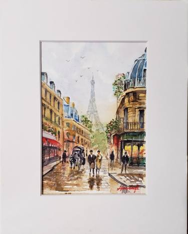 Early Paris,  5 x 6 inches, Watercolor Painting thumb