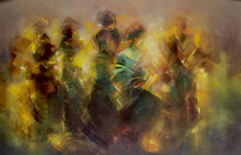 Original Abstract Expressionism Abstract Painting by Müjgan Yilmaz