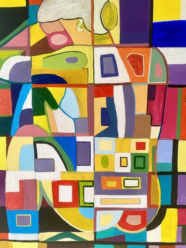 Original Cubism Geometric Paintings by Sibel Meydan Johnson