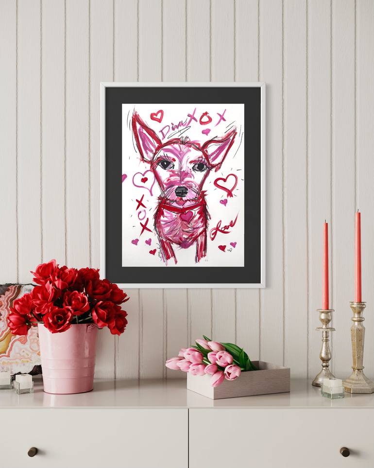 Original Abstract Dogs Painting by Tammy Burks