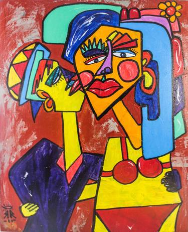 Original Cubism People Paintings by Lucy Genoyer