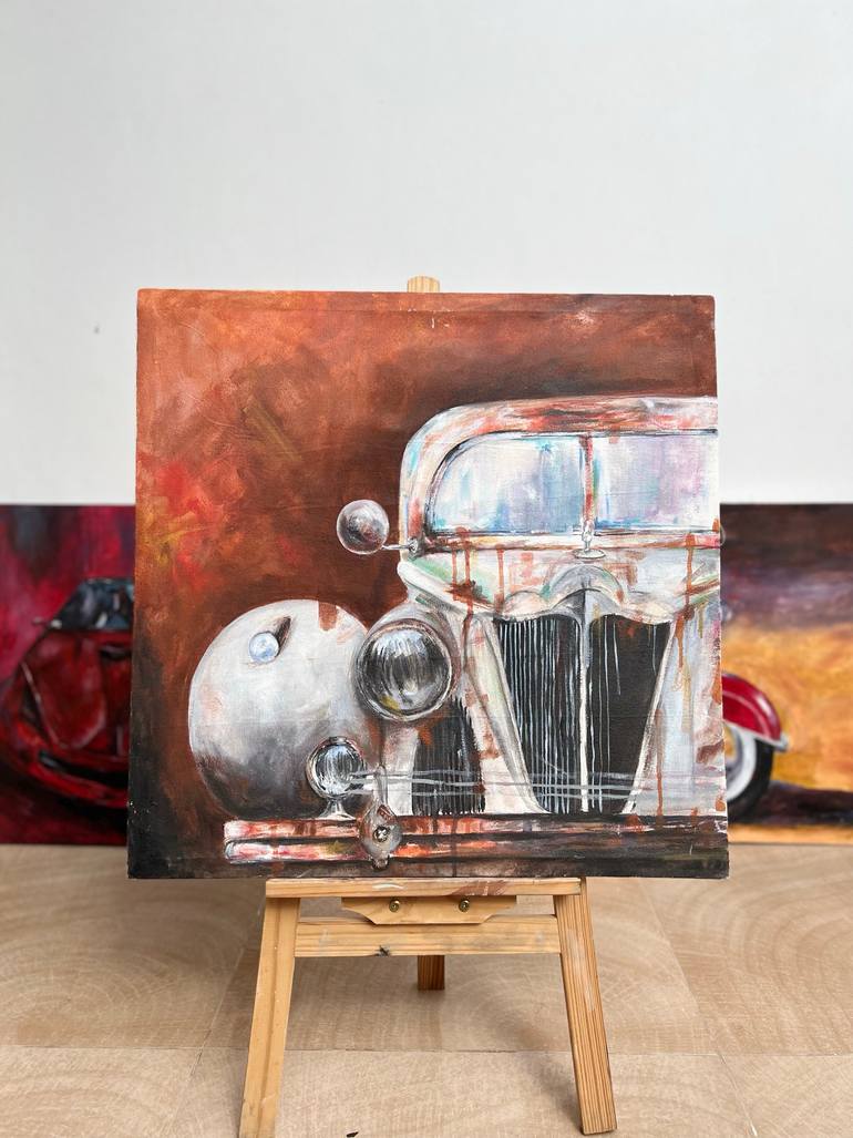 Original Abstract Car Painting by Zainab Naveed