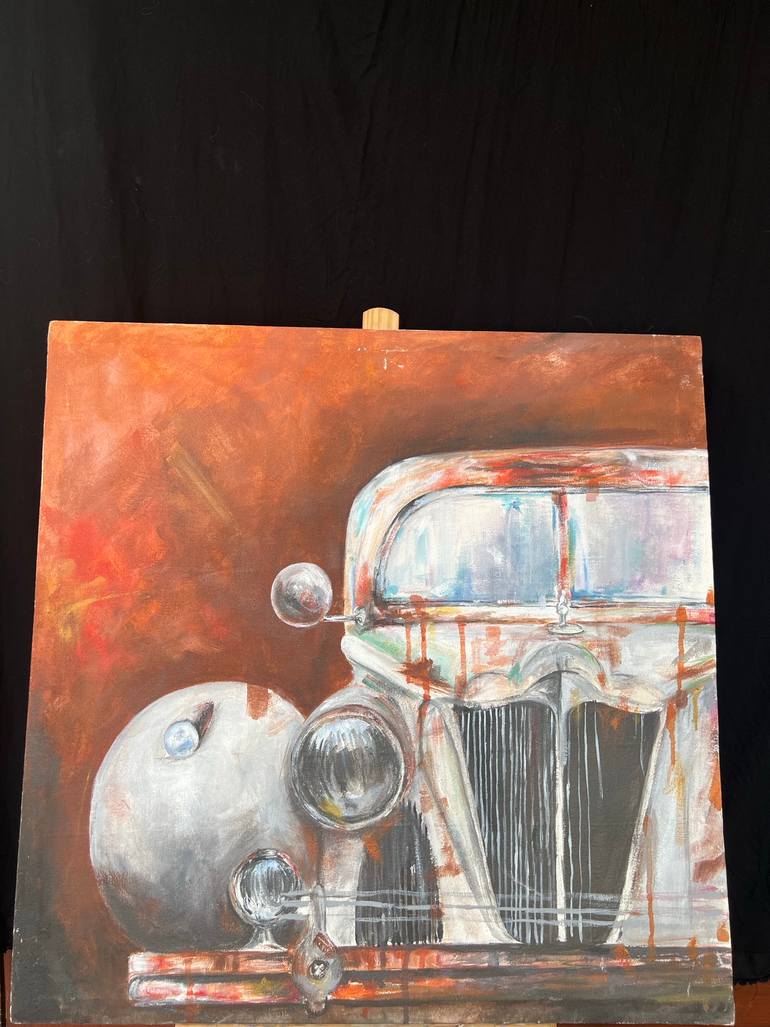 Original Abstract Car Painting by Zainab Naveed