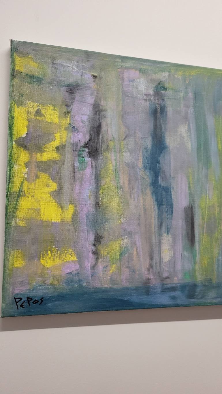 Original Abstract Expressionism Abstract Painting by Pepos  KARAPIPERIS