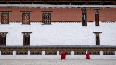 Monks At The Dzong thumb