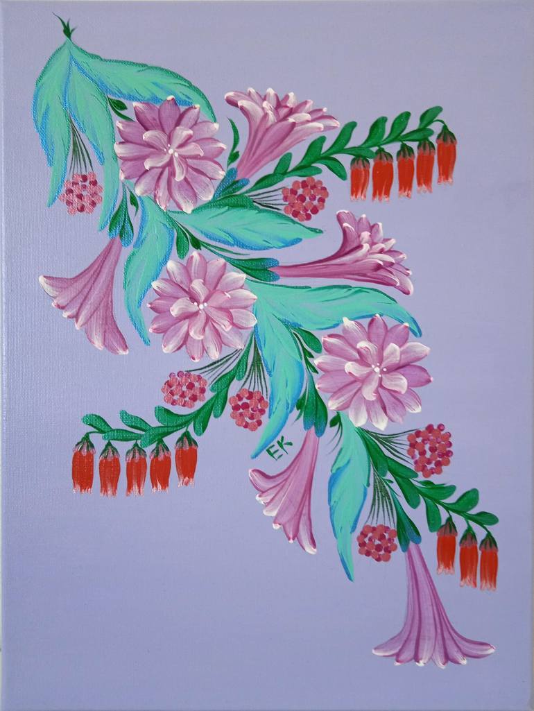 Original Floral Painting by Elizabeth Khami